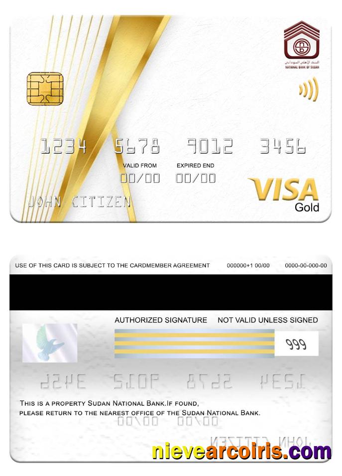 Sudan National Bank visa gold card